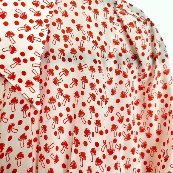 AlexaChung Red Beige Alice Shroom Tea Dress NWT US 8 - Picture 15 of 15